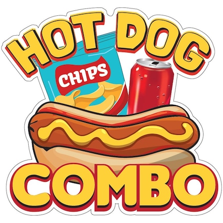 Signmission Hot Dog Combo Decal Concession Stand Food Truck Sticker, D-DC-16 Hot Dog Combo19 D-DC-16 Hot Dog Combo19